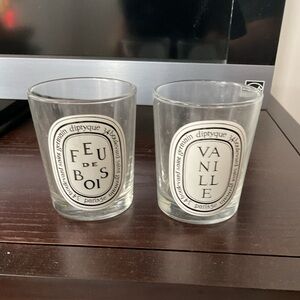 Diptyque Clear Glass Candle Holders